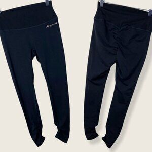 Whitney Simmons Gymshark Ribbed High‎ Waist Leggings Black Size XS Yoga Fitness